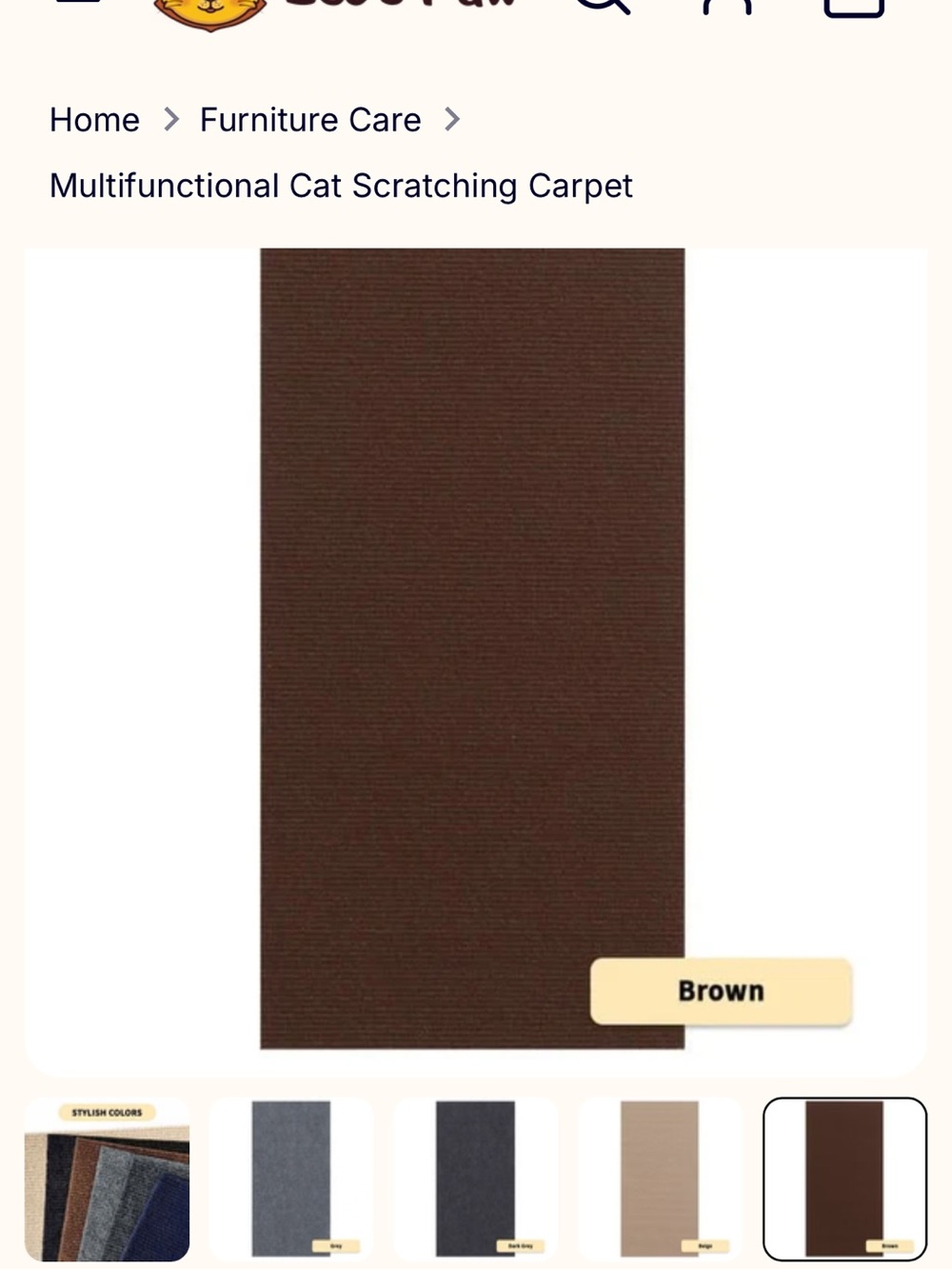 Multifunctional Cat Scratching Carpet - Brown